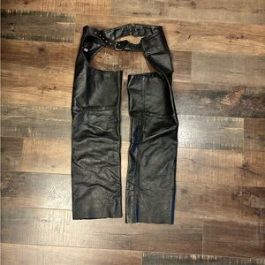 All American Rider Black Leather Chaps